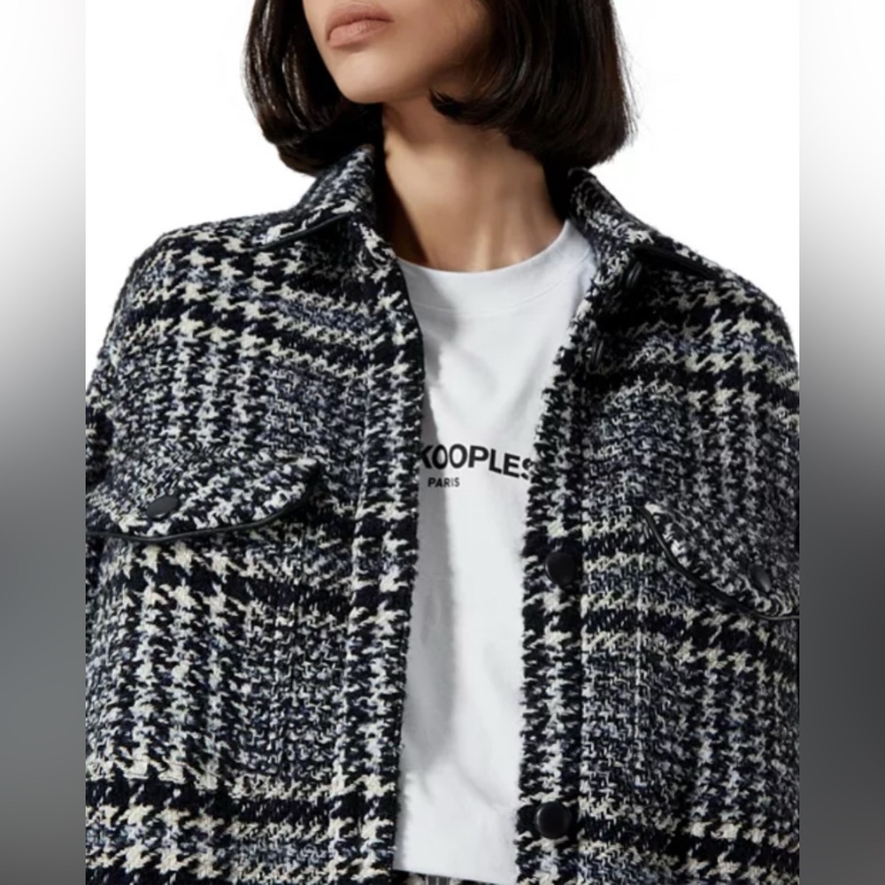 The Kooples Oversized Tweed Wool Blend Shacket - Picture 2 of 10